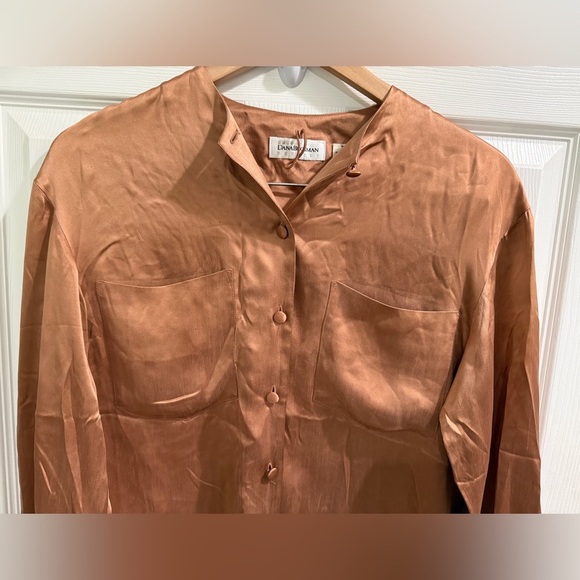 Dana Buchman Copper 100% Silk Top Fabric buttons - Picture 2 of 7